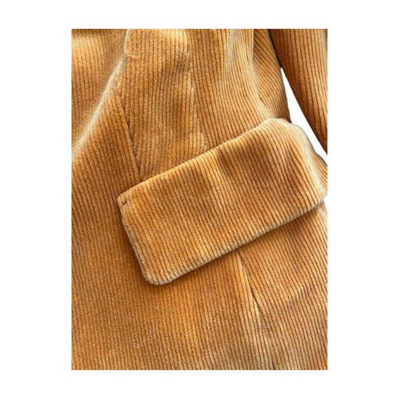 Marc Cain Mustard Corduroy Blazer with Leather Trim – Size N3 / US 8 - Picture 4 of 9